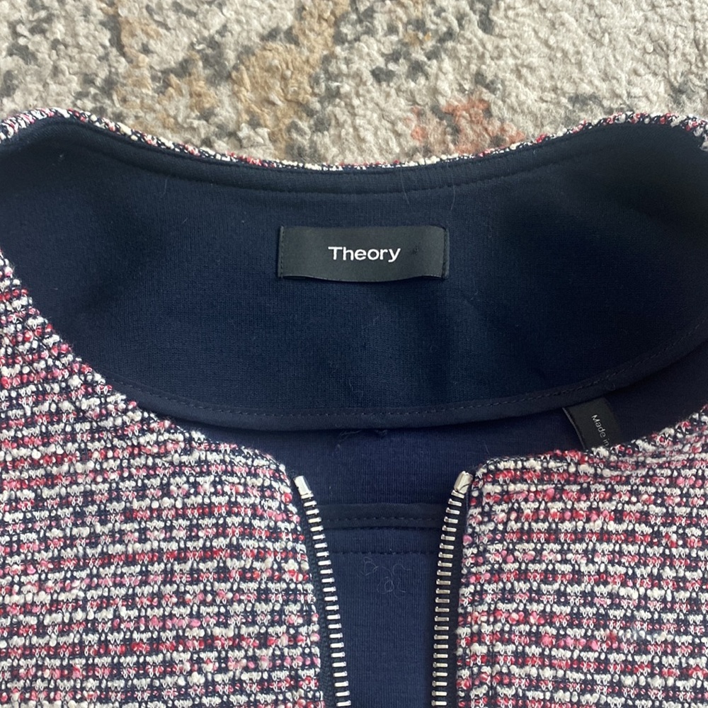 Theory-Ualana Z Beacon Tweed Zip-front Cropped Jacket 8 - Picture 6 of 12